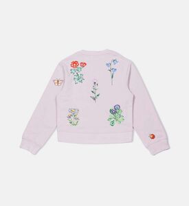 Embroidered Floral Long-sleeve Sweatshirt