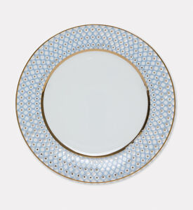 Imperial Gold Border White Lattice Circular Plate, Packshot View