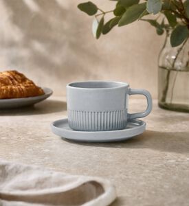 Marco Polo Moments Espresso Cup Saucer Set, Light-grey, 100-ml, Model View