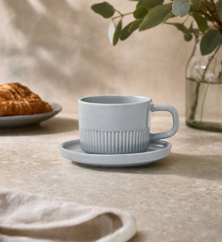 Marco Polo Moments Espresso Cup Saucer Set, Light-grey, 100-ml, Model View