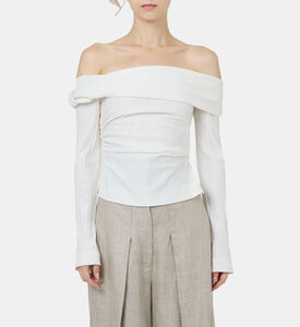 Veil Off-shoulder Jersey Top