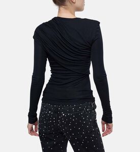 Isabel Marant Dressi Draped Stretched-jersey Top, Model View