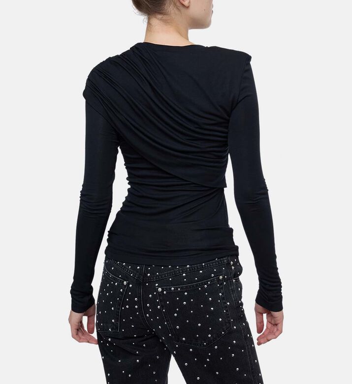 Isabel Marant Dressi Draped Stretched-jersey Top, Model View