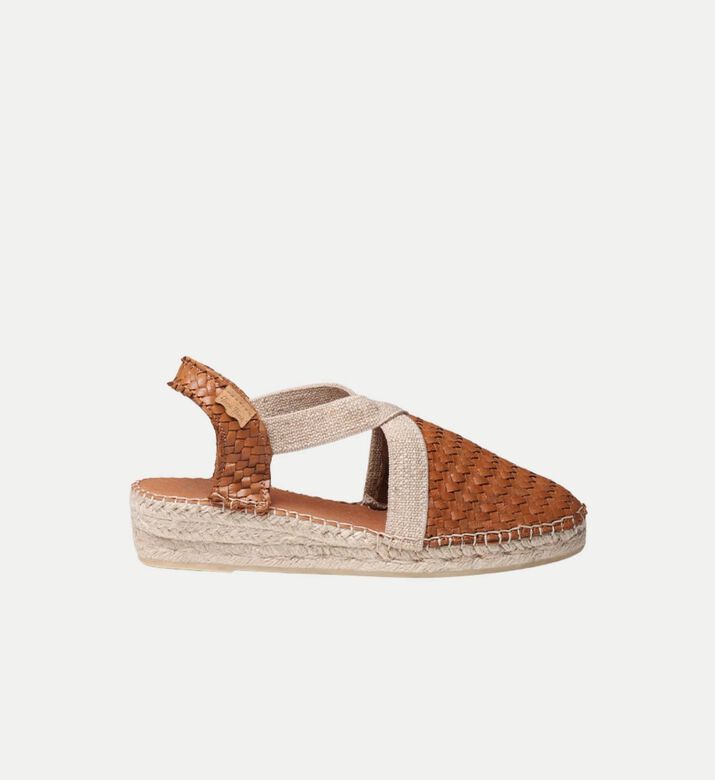 Siracusa Leather Raffia Low-wedge Closed-toe Espadrille