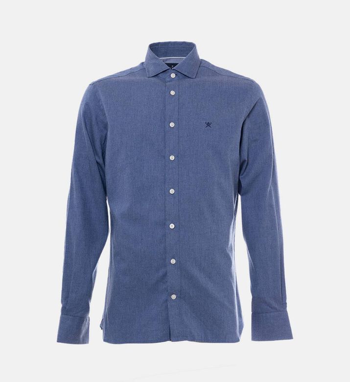 Hackett London Shirt Flannel, Blue, S, Packshot View