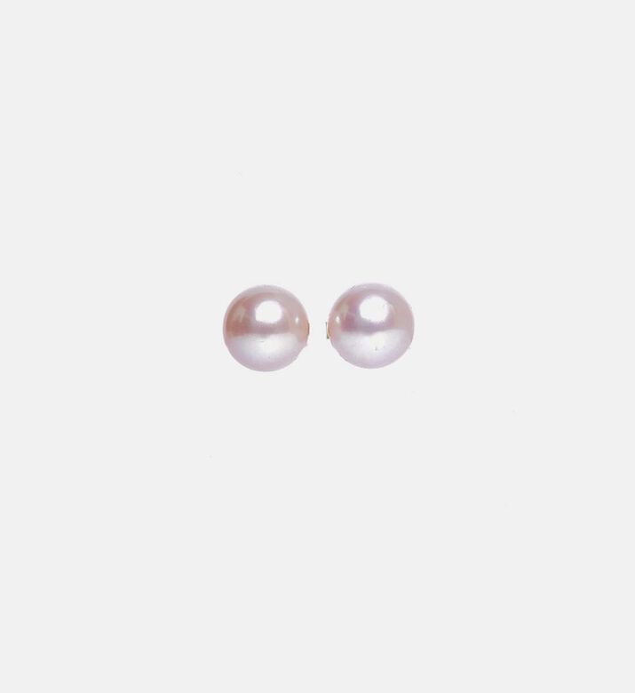 Pink Freshwater Pearl 18k Gold Earrings