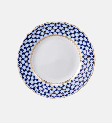 Cobalt Net Tulip Cake Plate