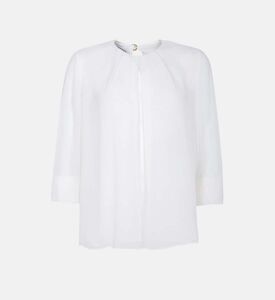 قميص منسوج بأكمام شفافة