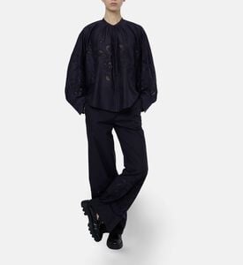 Forte-Forte Floral-embroidery Button Closure Shirt, Model View