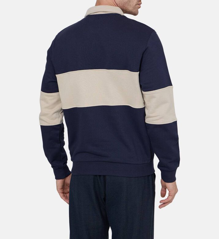 Half-zip Closure Polo Sweatshirt