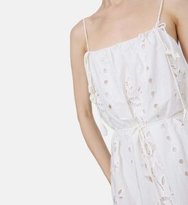 Floral-embroidery Richelieu Sleeveless Maxi Dress