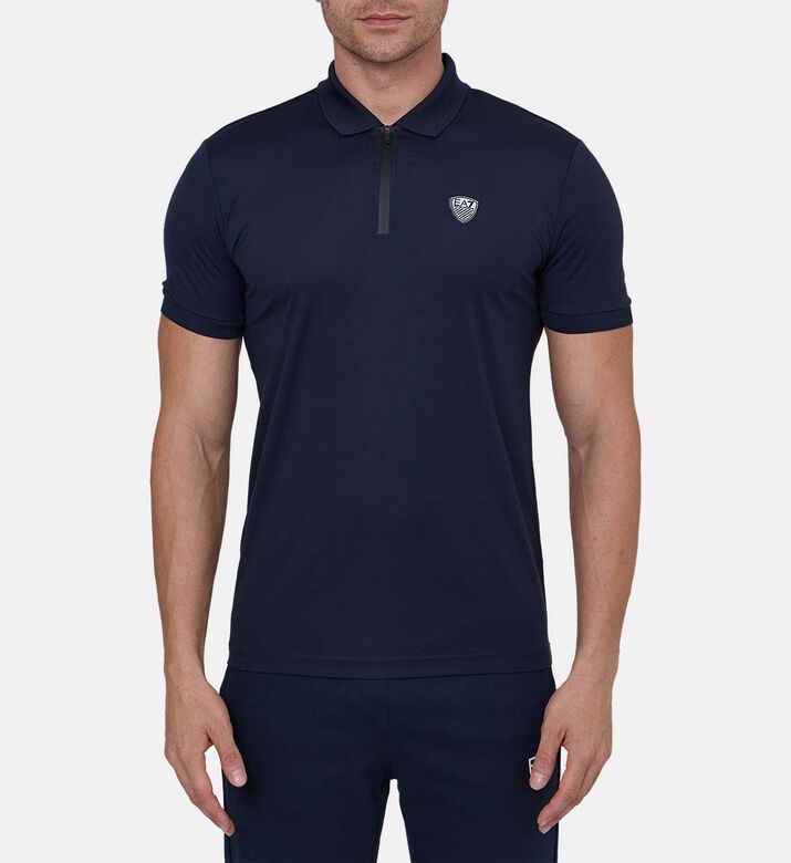 Premium Shield Logo Half-zip Polo Shirt