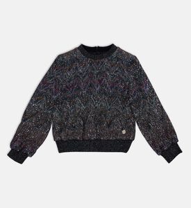 بلوزة طويلة الأكمام مزينة بترتر