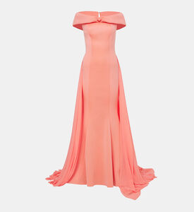 Neoprene Twisted Off-shoulder Dress