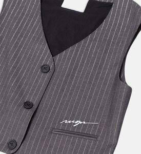 Single-breasted Pinstriped Gilet