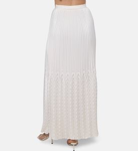 Blue For Burgundy Zigzag Straight-cut Pleated Maxi Skirt, Model View