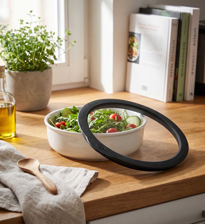Rosle Glass Silicone Sealing Ring Lid, Silver, 20-cm, Packshot View