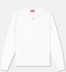 Diesel Tonal Logo-detail V-stitch Top, White, S, Packshot View