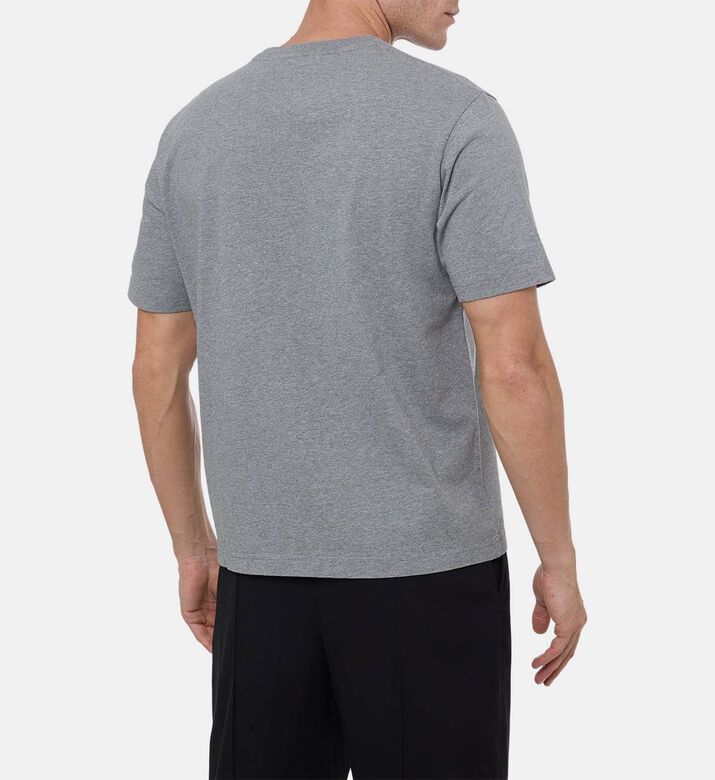 Maison Kitsune Casual Fox-embroidery T-shirt, Grey, Xl, Model View