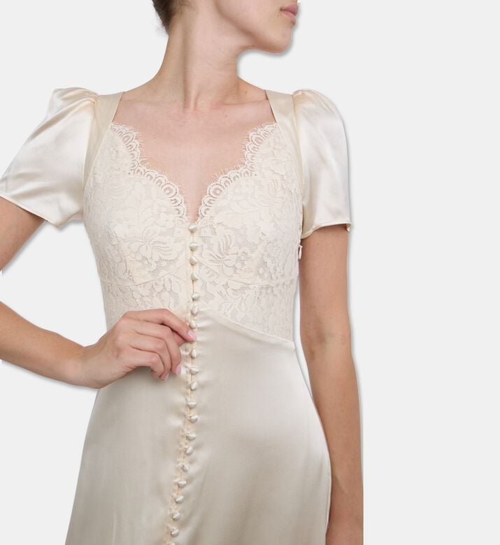 The Kooples Floral-embroidery Short-sleeve Dress, Model View