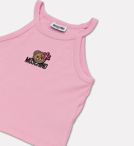 Moschino BKT Appliqu&eacute; Ribbed Tank Top, Pink, 8y, Packshot View