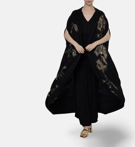 Dalia Al Azem Floral-embroidered Sequined Abaya, Model View