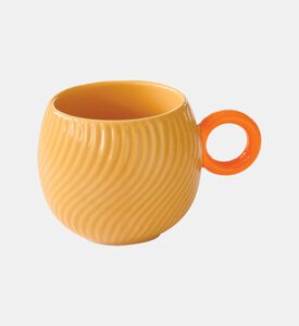 كوب بورسلين بنمط مموج بلون أزرق مائي