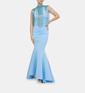 فستان بتصميم حورية البحر مزيّن بالخرز