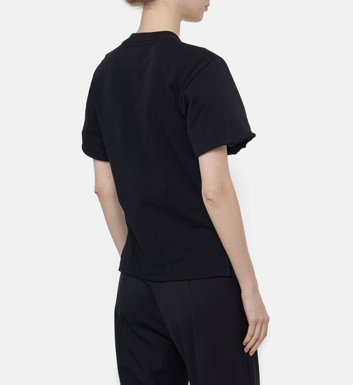 Patou Taffeta Puff Sleeves T-shirt, Black, L, Model View