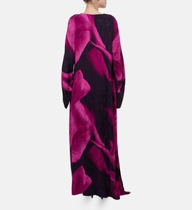 Niluu Floral-print Tie Closure Flared Dress, Model View