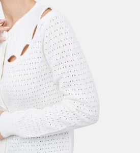 Pointelle Flower Buttons Waistcoat