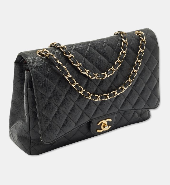 Chanel Preowned Chanel Quilted Caviar Leather Maxi Double Flap Bag, Packshot View