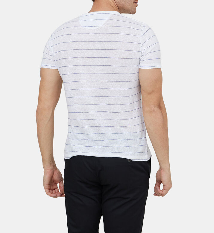 Linen Stripped Classic-fit T-shirt