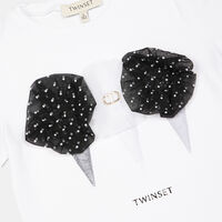 Cotton Polka Dot Applique T-shirt