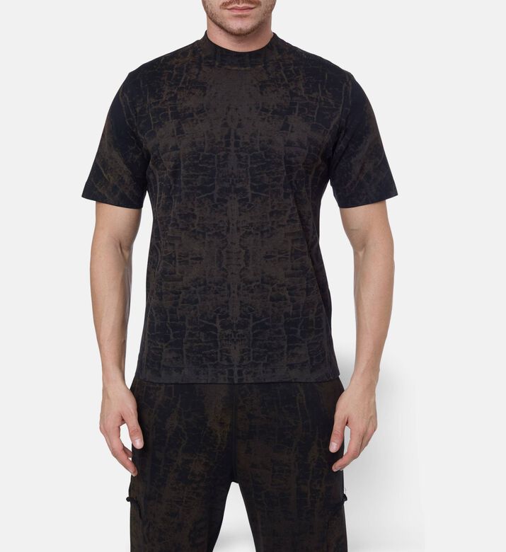 Etudes Embroidered Logo Acid-wash T-shirt, Model View