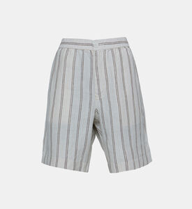 شورت غير رسمي بنقشة مخططة