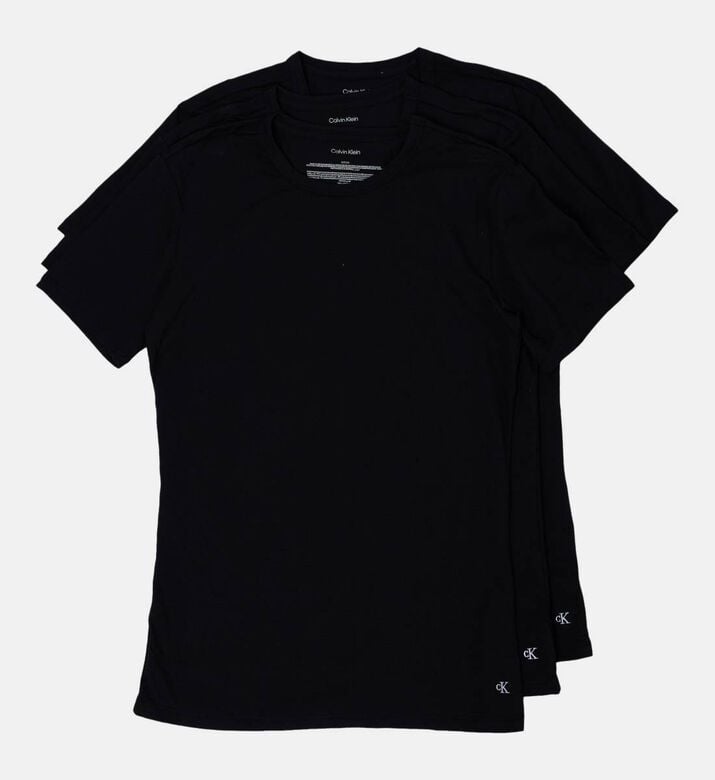 Calvin Klein Logo-embroidery 3-pack Crewneck Top, Black, Xxl, Packshot View