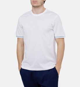 تي شيرت قطن بأساور مخططة