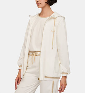 هودي مزين بلوغو مطرز بسحاب