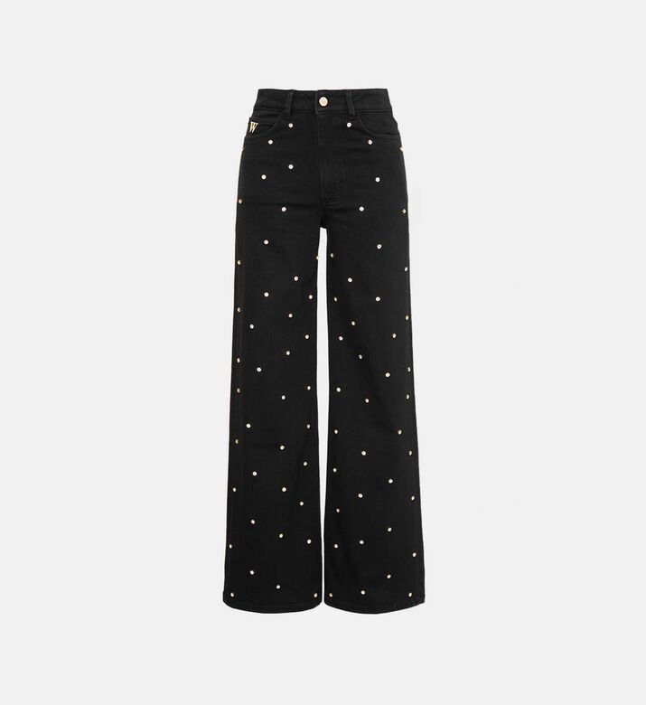 Studs-embellishment Wide-leg Pants
