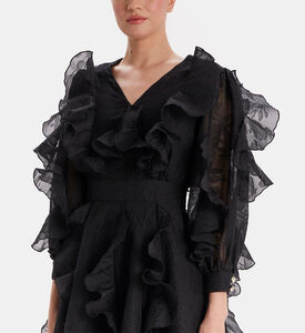 Midi Ruffle Sleeves Dress