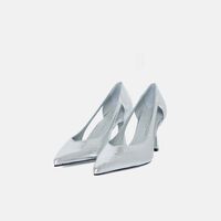 Croc-embossed Metallic Pumps
