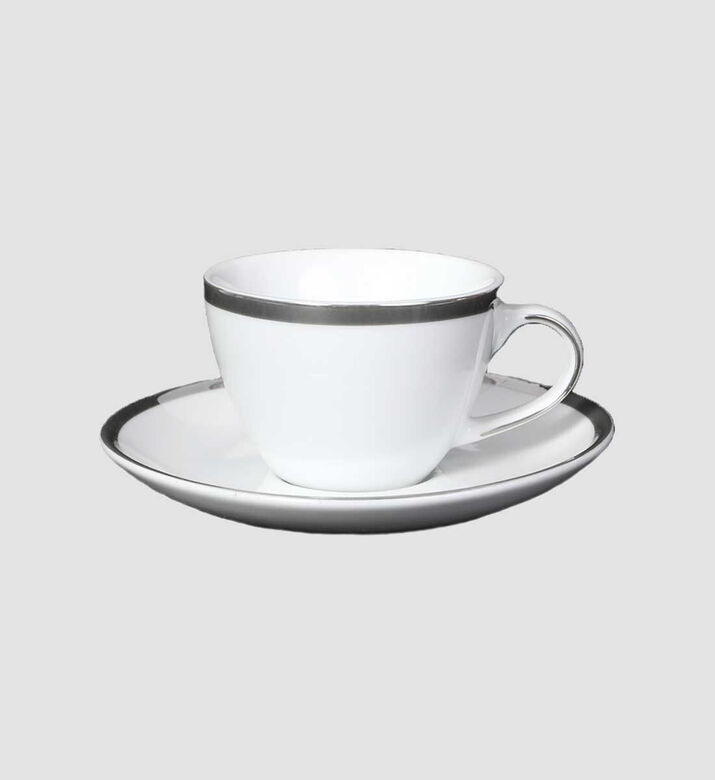 Home Deco and More Silver-rimmed Coffee Cup 6-piece Set, Packshot View