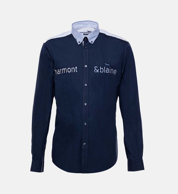 Long-sleeve Embroidered-logo Shirt