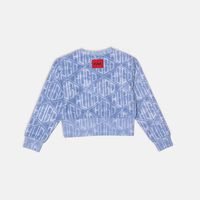Denim-effect Geometric Logos Loose-fit Sweatshirt