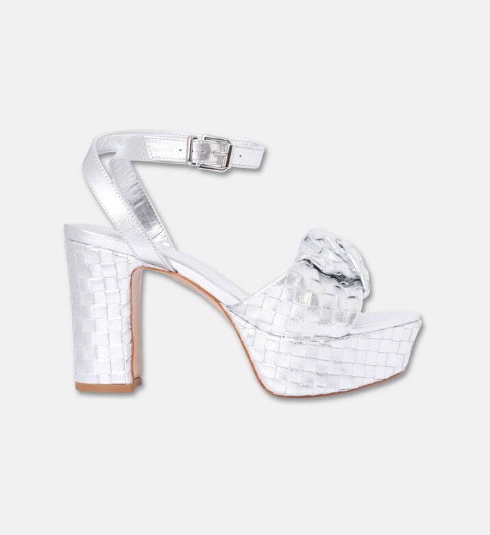 Schutz Shoes Sand Mestico Trisset, Silver, Eu-38, Packshot View