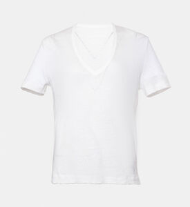 تيشيرت كلاسيكي بياقة بشكل في