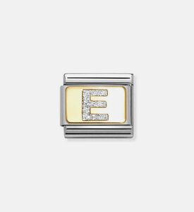 Composable Classic Link Silver Glitter Letter E Charm Composable Classic Link Silver Glitter Letter E Charm