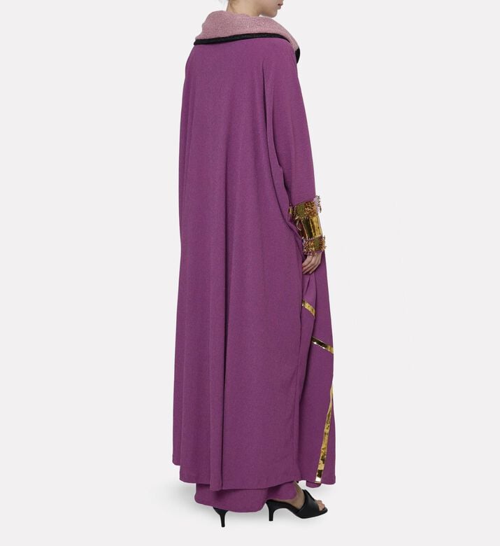 Dalia Al Azem Metallic Paneling Sequined Abaya, Model View