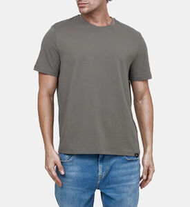 تيشيرت قطن بأكمام مطوية